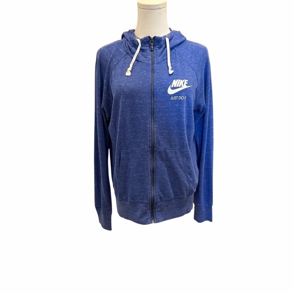 Nike Women’s | Blue Heather | Full Zip Hoodie | Just Do It Logo | Size M